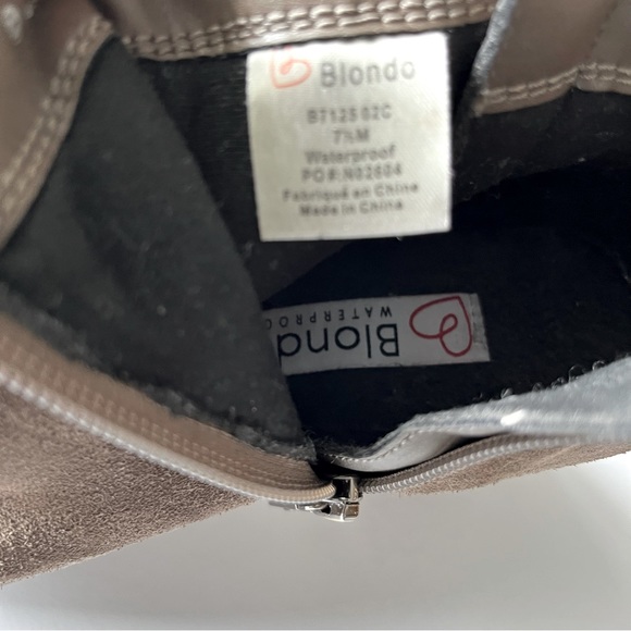 Blondo Waterproof Taupe Suede Double Zip Ankle Boots Size 7.5 - Picture 14 of 14